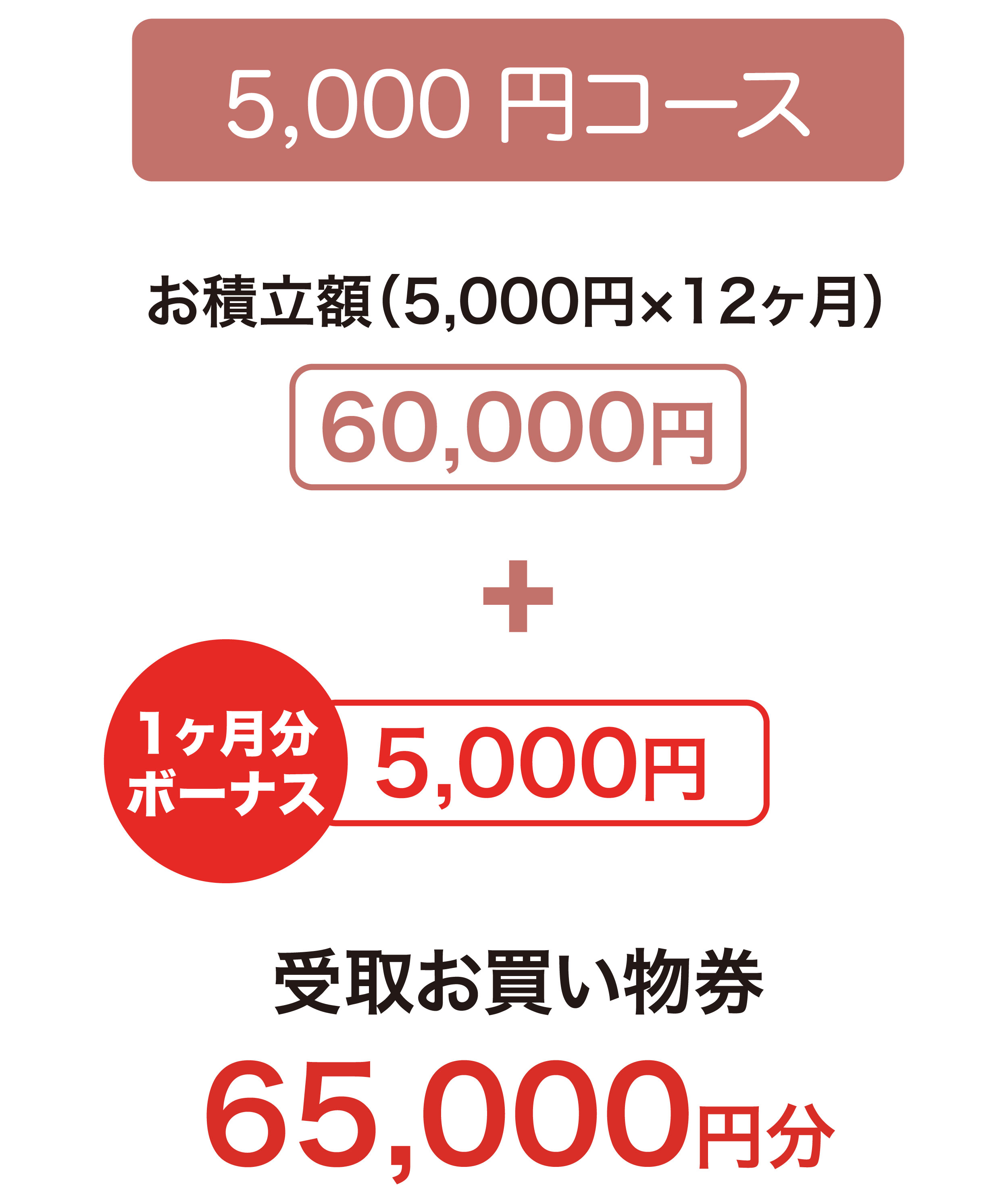 5,000円コースのプラン詳細