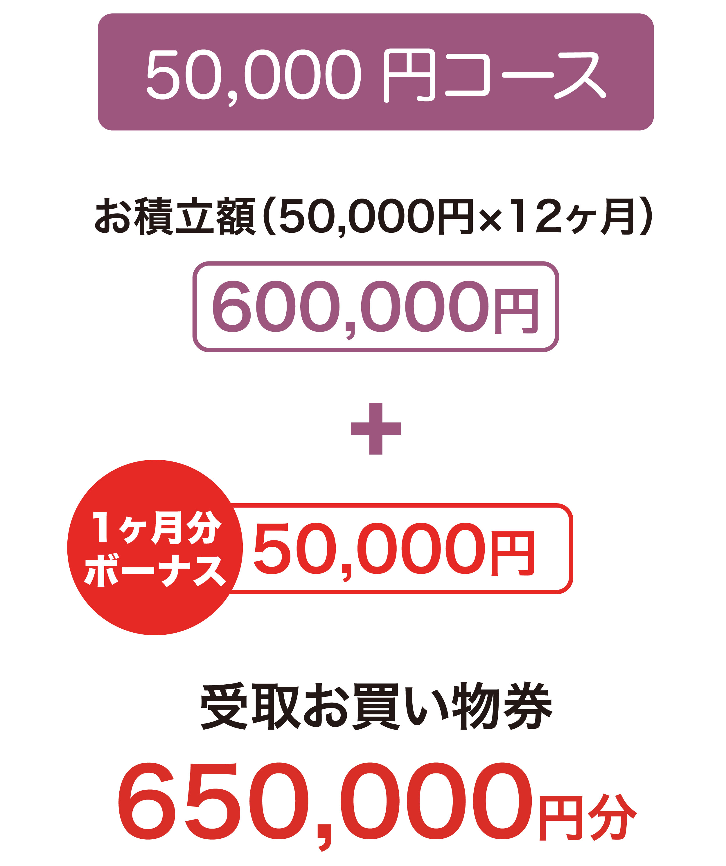 50,000円コースのプラン詳細