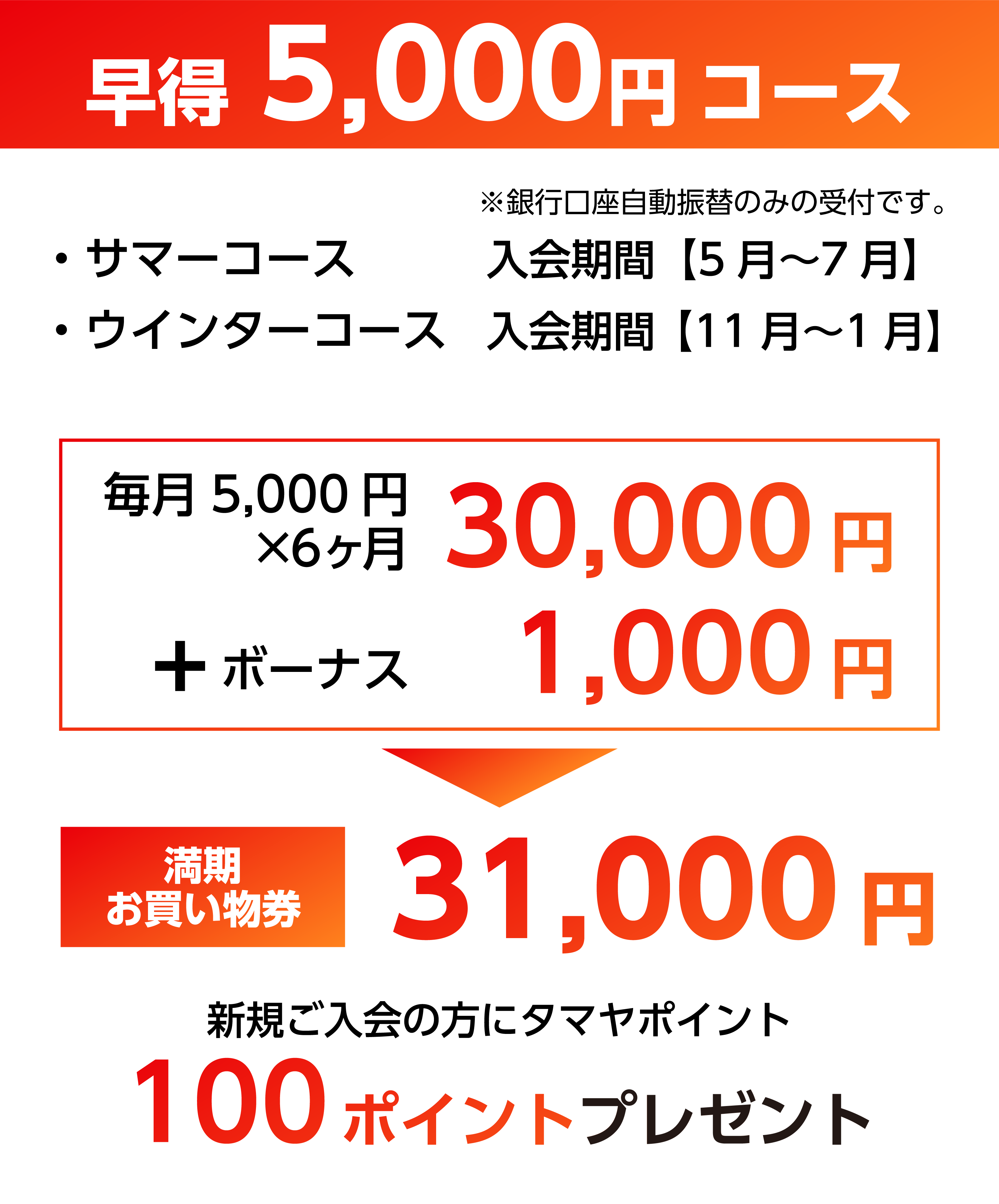 5,000円コースのプラン詳細